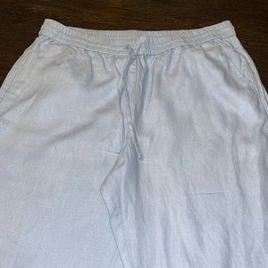 Talbots light blue linen pants size 12